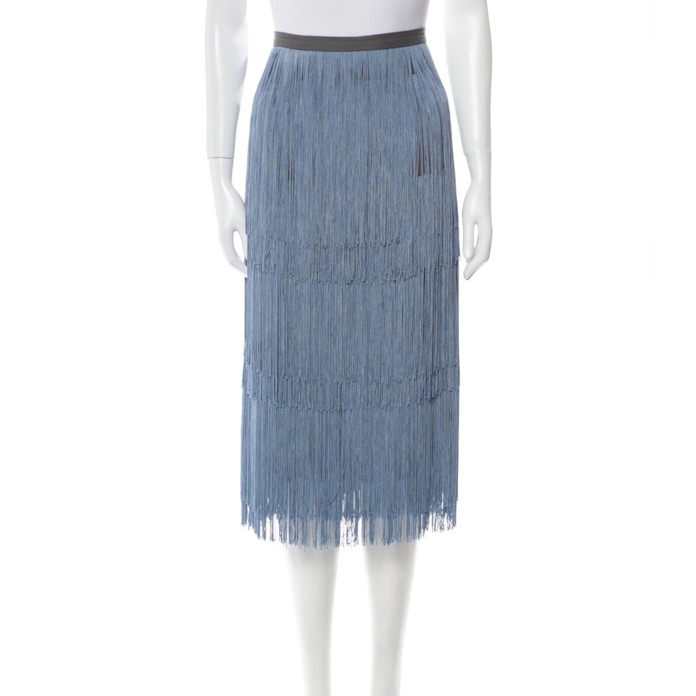 Rachel Comey blue gray gyre fringe skirt
